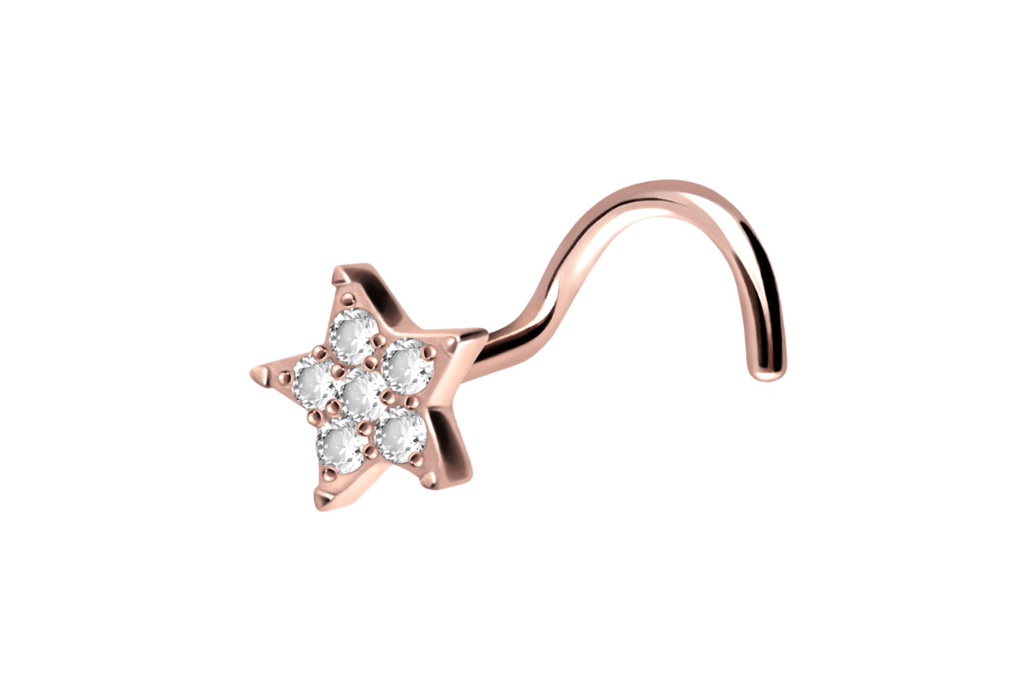 Titan Nasenstecker Nasenpiercing Spirale KRISTALLSTERN